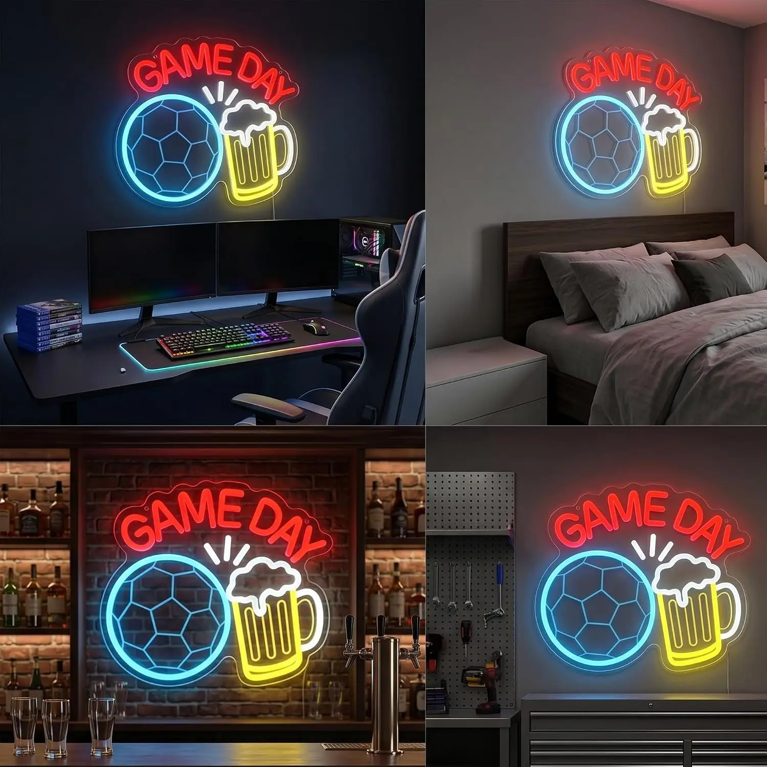 ป้ายไฟนีออน LED รูปฟุตบอล ไฟนี - Home Gym Neon Sign บทวิจารณ์และราคา