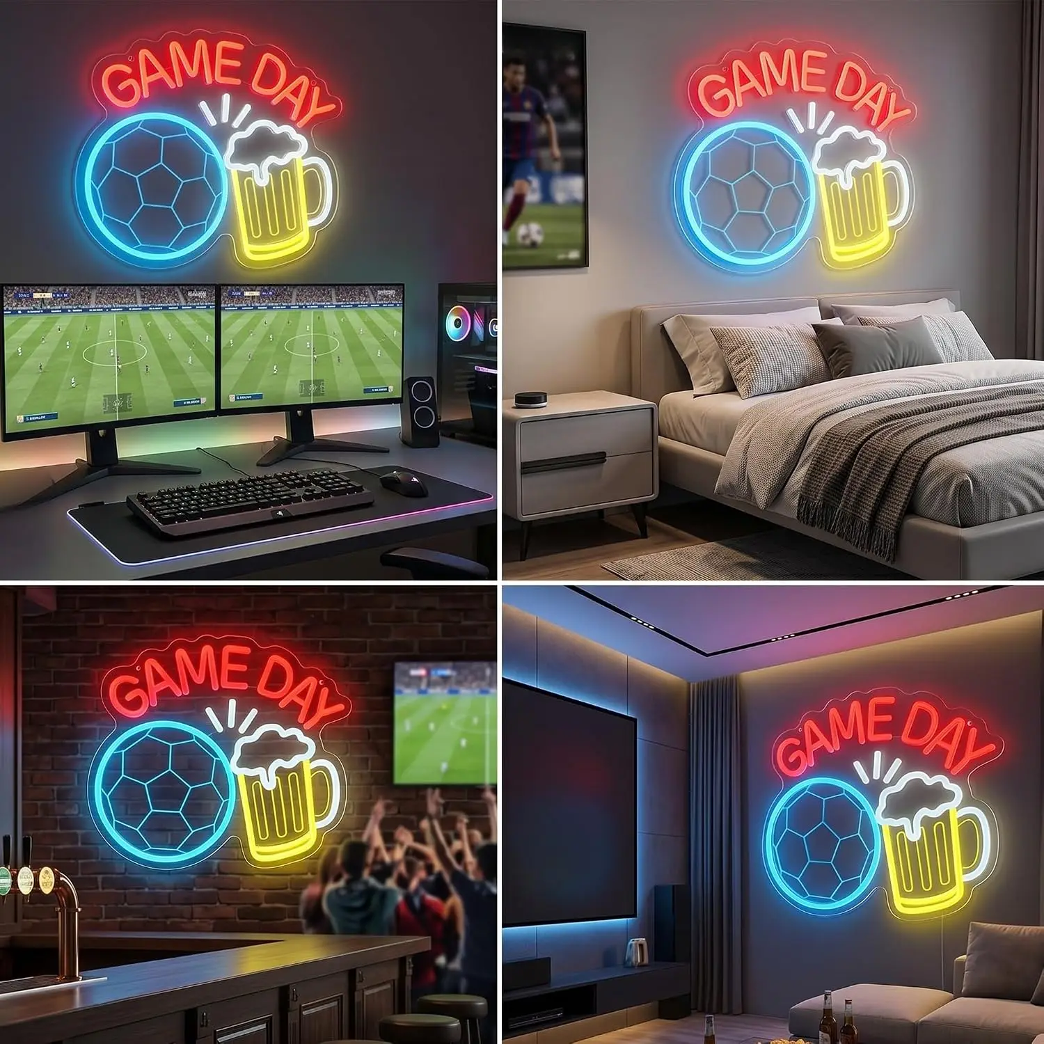 ป้ายไฟนีออน LED รูปฟุตบอล ไฟนี - Home Gym Neon Sign บทวิจารณ์และราคา