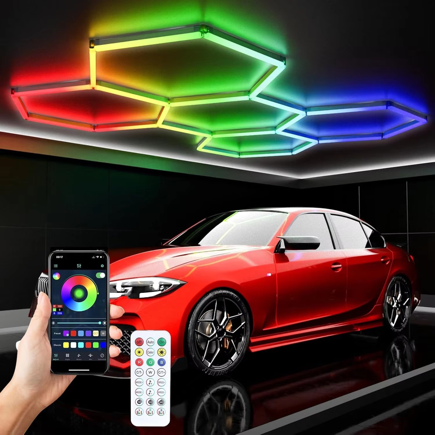 ไฟ LED รูปทรงหกเหลี่ยม RGB พร้ - Home Gym Neon Sign บทวิจารณ์และราคา