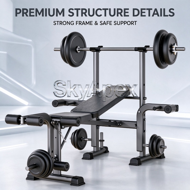 ม้านั่งยกน้ำหนักแบบพับได้ อเนก - All In One Gym Home Equipment บทวิจารณ์และราคา