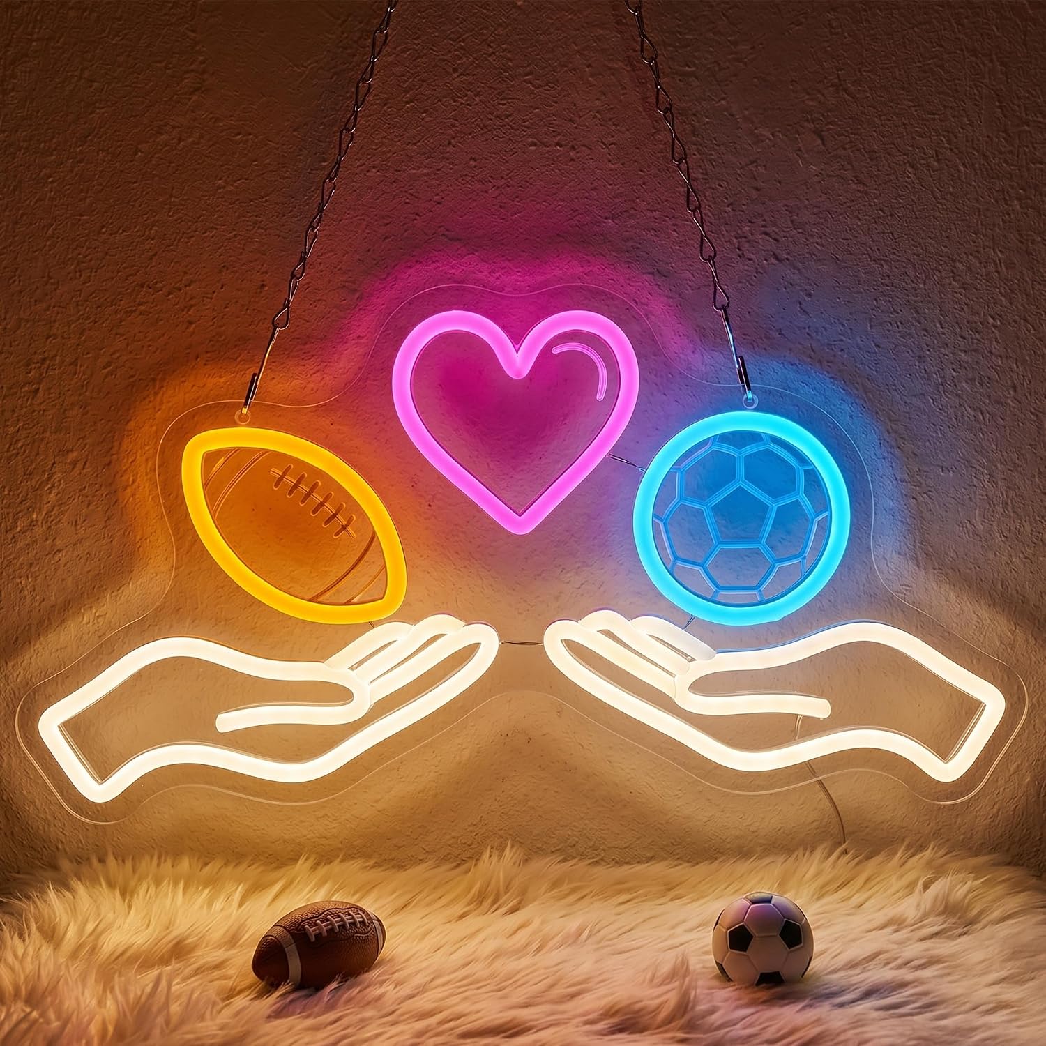 ป้ายไฟนีออน LED รูปฟุตบอล ไฟนี - Home Gym Neon Sign บทวิจารณ์และราคา