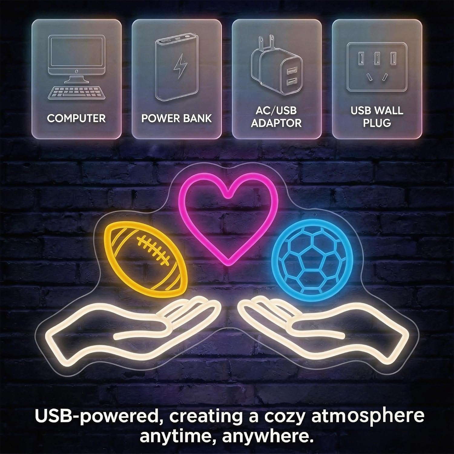 ป้ายไฟนีออน LED รูปฟุตบอล ไฟนี - Home Gym Neon Sign บทวิจารณ์และราคา